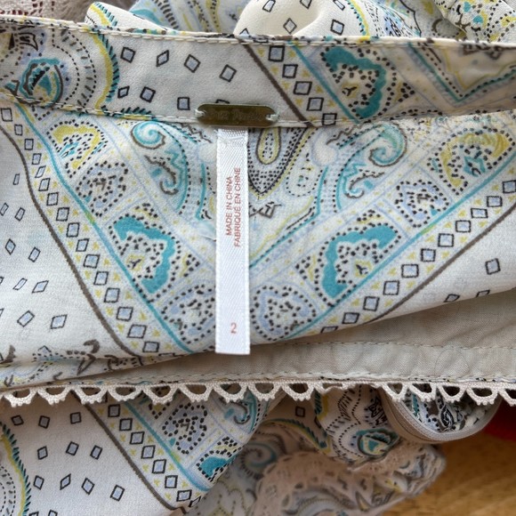 Free People Paisley Moonlight Bay Mini Dress Size 2 - Picture 7 of 9